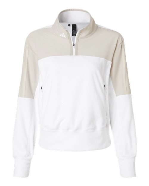 Adidas Women's Fleece Quarter-Zip Pullover - Alumina