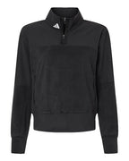 Adidas Women's Fleece Quarter-Zip Pullover - Black