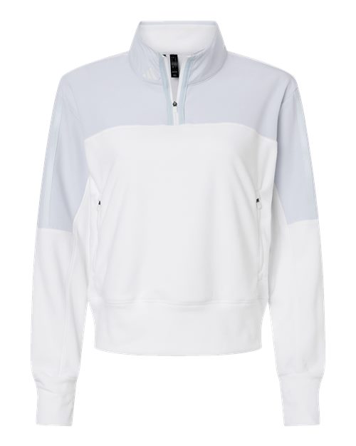 Adidas Women's Fleece Quarter-Zip Pullover - Halo Blue