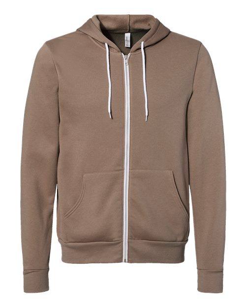 BELLA + CANVAS Unisex Sponge Fleece Full-Zip Hoodie Sweatshirt (Part 3 of 3) - Vintage Brown