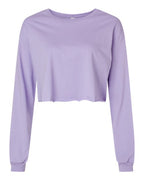 BELLA + CANVAS Women's FWD Fashion Crop Long Sleeve Tee - Dark Lavender