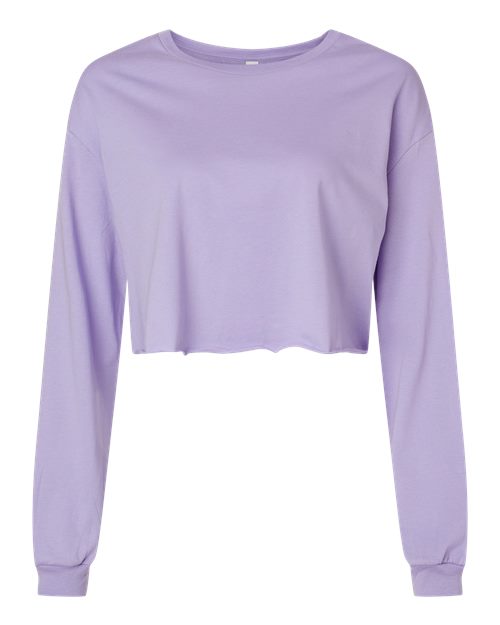 BELLA + CANVAS Women's FWD Fashion Crop Long Sleeve Tee - Dark Lavender