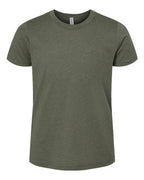 BELLA + CANVAS Youth CVC Jersey Tee (Part 1 of 2) - Heather Military Green