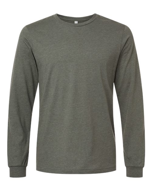 BELLA + CANVAS Heather CVC Long Sleeve Tee (Part 2 of 3) - Heather Military Green