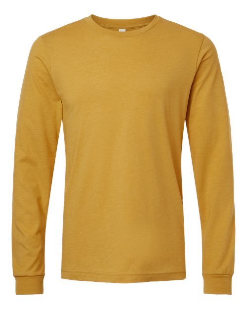 BELLA + CANVAS Heather CVC Long Sleeve Tee (Part 2 of 3) - Heather Mustard