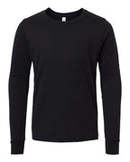 BELLA + CANVAS Youth Heather CVC Long Sleeve Tee - Solid Black Blend