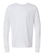 BELLA + CANVAS Youth Triblend Long Sleeve Tee - Solid White Triblend