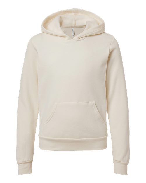 BELLA + CANVAS Youth Sponge Fleece Hoodie Sweatshirt - Natural