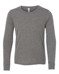 BELLA + CANVAS Youth Triblend Long Sleeve Tee - Grey Triblend