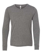 BELLA + CANVAS Youth Triblend Long Sleeve Tee - Grey Triblend