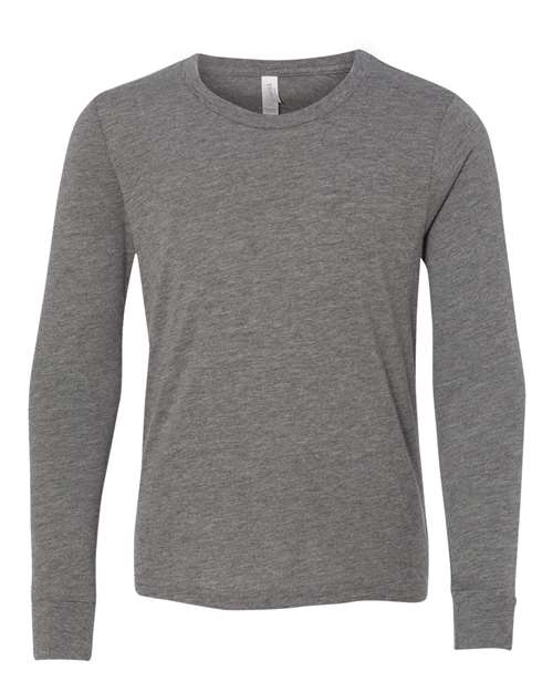BELLA + CANVAS Youth Triblend Long Sleeve Tee - Grey Triblend