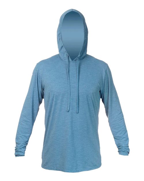 ANETIK Men's Low Pro Tech Hooded Long Sleeve T-Shirt - Bahama Heathered