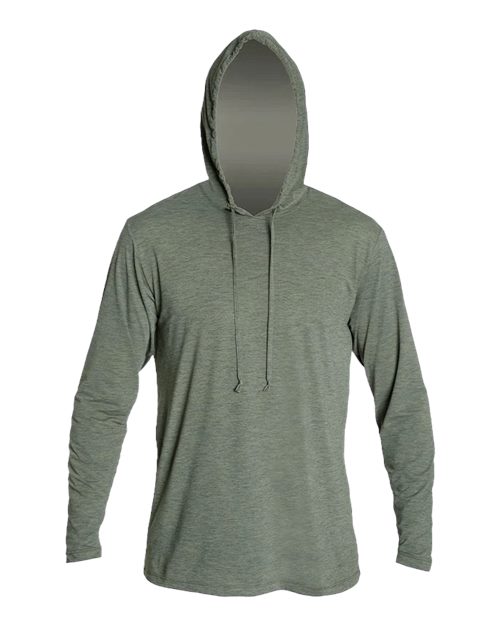 ANETIK Men's Low Pro Tech Hooded Long Sleeve T-Shirt - Dark Olive Heathered