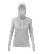 ANETIK Women's Breeze Tech Hooded Long Sleeve T-Shirt - Alloy Heathered