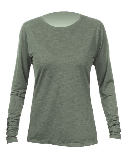 ANETIK Women's Breeze Tech Long Sleeve T-Shirt - Dark Olive Heathered