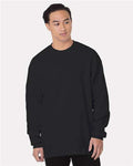 Bayside Men's USA-Made Heavyweight Waffle Knit Thermal - Black