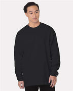 Bayside Men's USA-Made Heavyweight Waffle Knit Thermal - Black