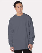 Bayside Men's USA-Made Heavyweight Waffle Knit Thermal - Dark Grey
