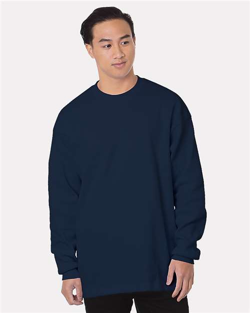 Bayside Men's USA-Made Heavyweight Waffle Knit Thermal - Navy