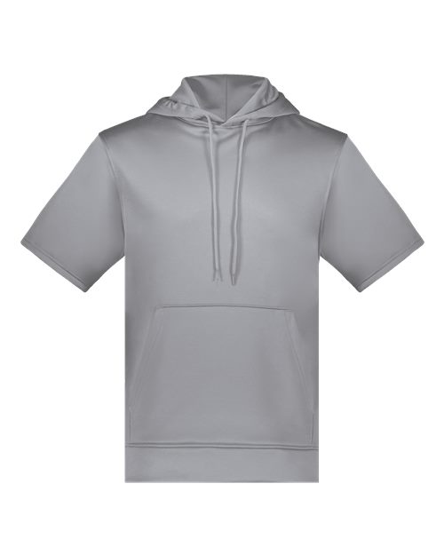 Augusta Sportswear Unisex Fleece Short Sleeve Hooded Pullover - Athletic Grey
