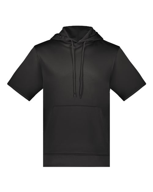 Augusta Sportswear Unisex Fleece Short Sleeve Hooded Pullover - Black