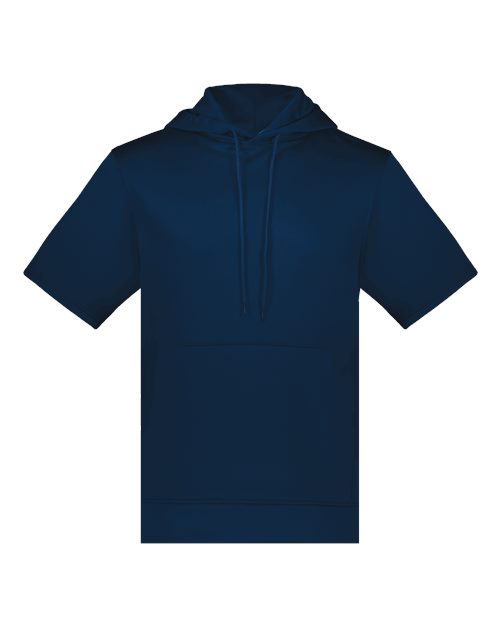 Augusta Sportswear Unisex Fleece Short Sleeve Hooded Pullover - Navy
