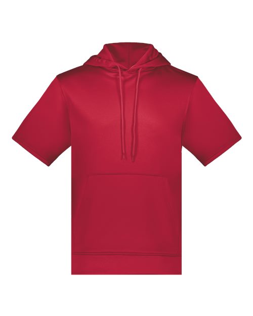 Augusta Sportswear Unisex Fleece Short Sleeve Hooded Pullover - Scarlet