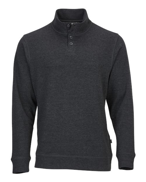Boxercraft Men's French Terry Button Pullover - Charcoal Heather