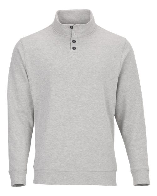 Boxercraft Men's French Terry Button Pullover - Oxford Heather