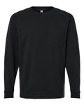 American Apparel Unisex Super Heavyweight Long Sleeve Pocket Tee - Black