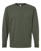 American Apparel Unisex Super Heavyweight Long Sleeve Pocket Tee - Lieutenant