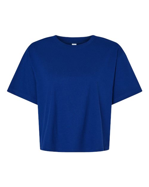 American Apparel Women's Fine Jersey Mid-Length Boxy Tee - Lapis