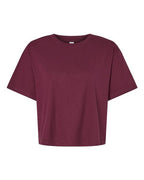 American Apparel Women's Fine Jersey Mid-Length Boxy Tee - Burgundy