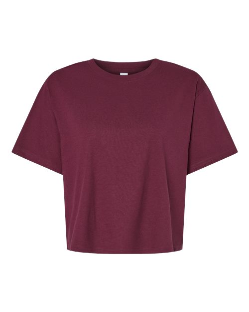 American Apparel Women's Fine Jersey Mid-Length Boxy Tee - Burgundy
