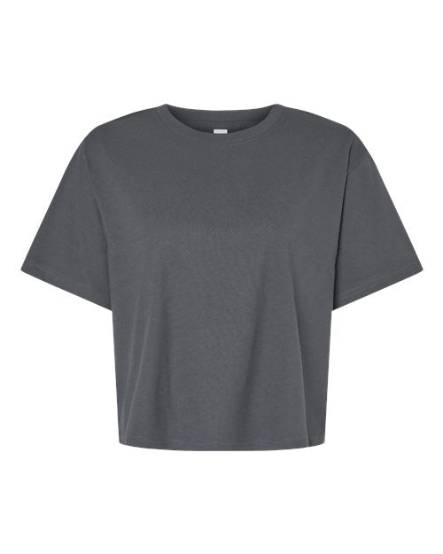 American Apparel Women's Fine Jersey Mid-Length Boxy Tee - Asphalt