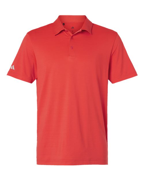 Adidas Men's Textured Stripe Polo - Bright Red