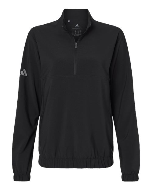 Adidas Women's Stretch Woven Half-Zip Pullover - Black