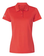 Adidas Women's Textured Stripe Polo - Bright Red
