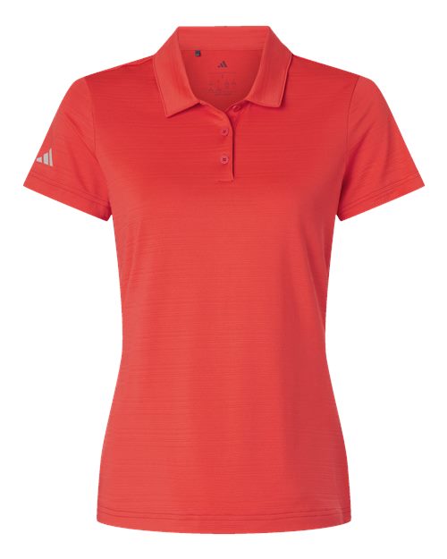 Adidas Women's Textured Stripe Polo - Bright Red