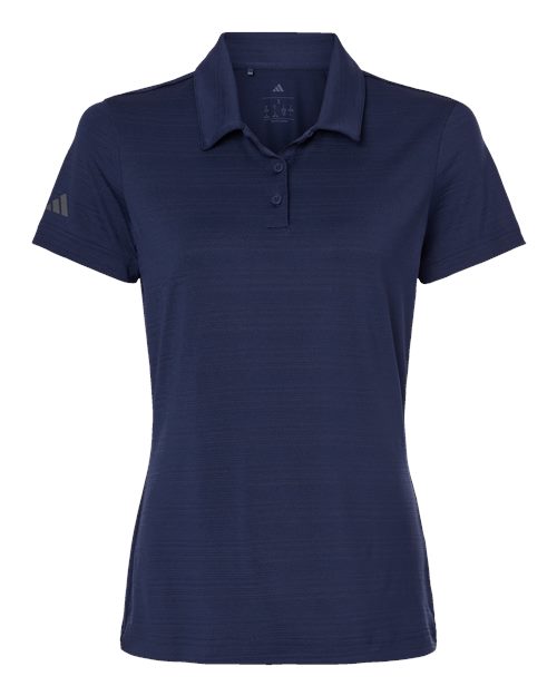 Adidas Women's Textured Stripe Polo - Dark Blue