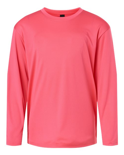 AllPro Youth Pro-Lock Performance Long Sleeve T-Shirt (Part 1 of 2) - Bright Pink
