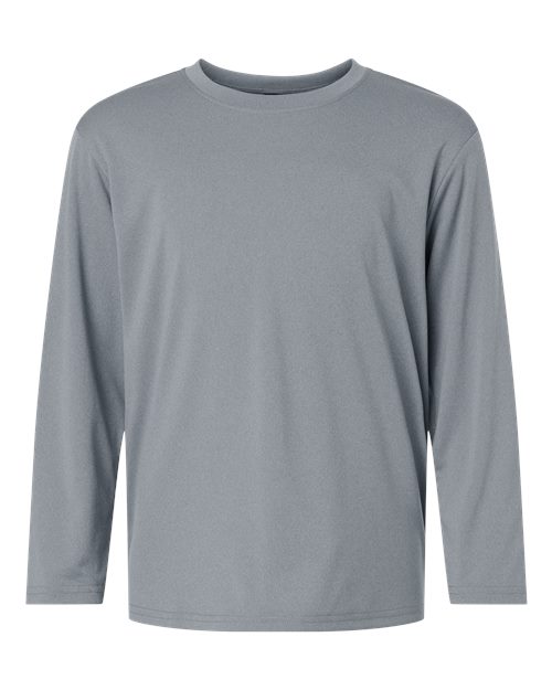 AllPro Youth Pro-Lock Performance Long Sleeve T-Shirt (Part 1 of 2) - Heather Steel