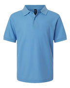 AllPro Youth Pique Polo - Carolina Blue