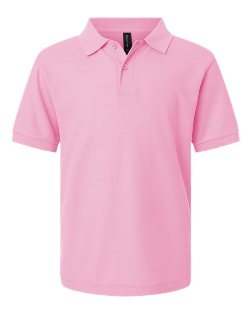 AllPro Youth Pique Polo - Light Pink