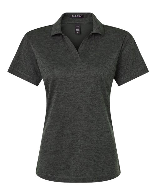 AllPro Women's Pro-Lock Performance Mélange Polo - Black Melange