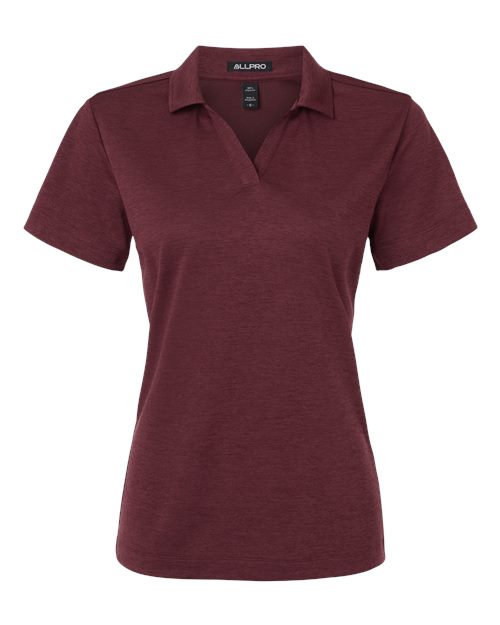 AllPro Women's Pro-Lock Performance Mélange Polo - Maroon Melange