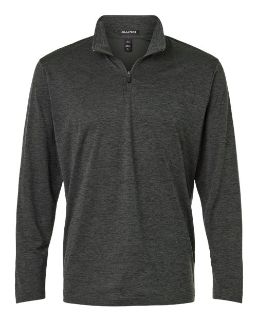 AllPro Men's Pro-Lock Performance Mélange Quarter-Zip Pullover - Black Melange