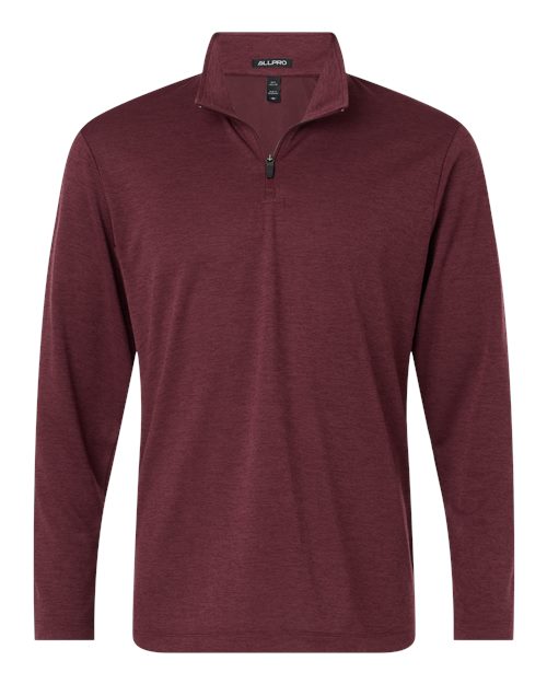 AllPro Men's Pro-Lock Performance Mélange Quarter-Zip Pullover - Maroon Melange