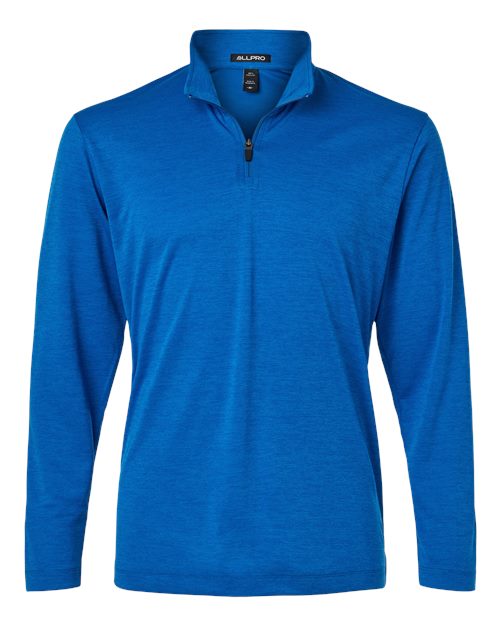 AllPro Men's Pro-Lock Performance Mélange Quarter-Zip Pullover - Royal Melange