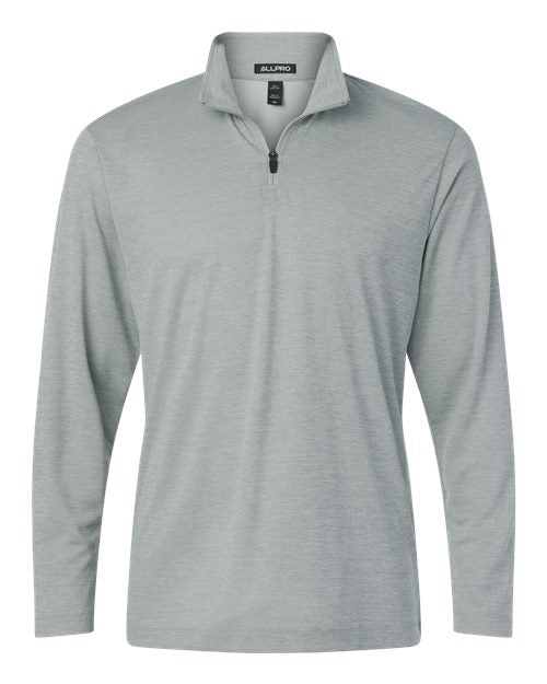 AllPro Men's Pro-Lock Performance Mélange Quarter-Zip Pullover - Silver Melange